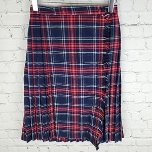 SEARS | vintage pleated plaid tartan true wrap schoolgirl school uniform skirt